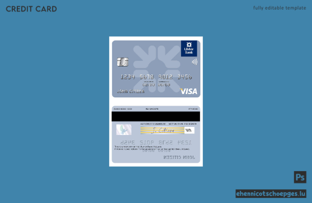 Beispielvorschau der Ulster Bank Ireland Visa-Karte